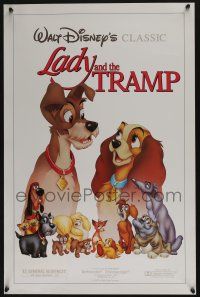 4z490 LADY & THE TRAMP 19x28 special R86 Walt Disney romantic canine dog classic cartoon!