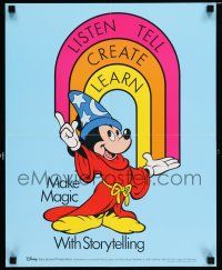 4z501 MAKE MAGIC WITH STORYTELLING 16x20 special '88 cool image of Mickey Mouse from Fantasia!