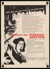4z517 PATTERN FOR SURVIVAL 14x19 special '60s how YOU can stay alive in an atom blast!