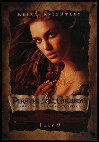 4z523 PIRATES OF THE CARIBBEAN 2-sided 19x27 special '03 Curse of the Black Pearl, Bloom, Knightley