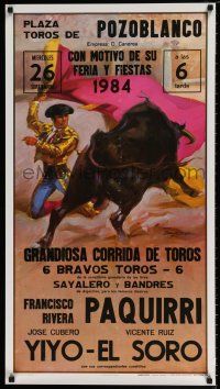 4z393 POZOBLANCO 21x38 Spanish special '84 event which lead to the death of Paquirri, Ballestar art!