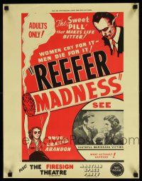 4z532 REEFER MADNESS 18x23 special R72 marijuana is the sweet pill that makes life bitter!
