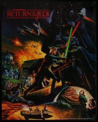 4z534 RETURN OF THE JEDI 2-sided 18x22 special '83 George Lucas classic, cool Hi-C drink promo!