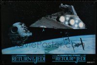 4z394 RETURN OF THE JEDI 24x36 Canadian special '83 cool image of Death Star and Star Destroyer!
