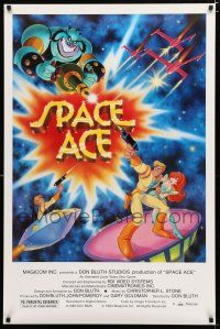 4z398 SPACE ACE special 27x41 '83 Don Bluth animated arcade video game, on laserdisc!