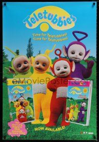 4z810 TELETUBBIES 27x40 English video poster '98 image of Dipsy, Laa-Laa, Po, and Tinky-Winky!