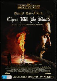 4z813 THERE WILL BE BLOOD 28x40 Australian video poster '07 P.T. Anderson directed, Day-Lewis!
