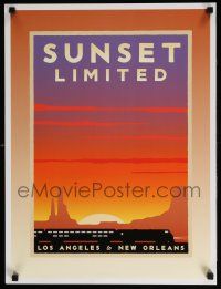 4z159 AMTRAK LOS ANGELES TO NEW ORLEANS 18x24 travel poster '00s cool Michael Schwab artwork!