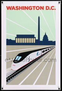 4z162 AMTRAK WASHINGTON D.C. 24x36 travel poster '04 great artwork of the Acela train and capitol!