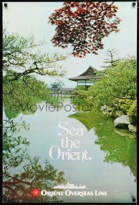 4z168 ORIENT OVERSEAS LINE SEA THE ORIENT 24x36 travel poster '70s image of river and buildings!