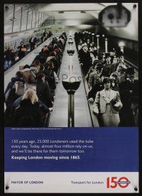 4z175 TRANSPORT FOR LONDON escalator style 17x24 English travel poster '00s cool!