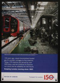 4z176 TRANSPORT FOR LONDON locomotives style 17x24 English travel poster '00s cool!