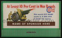 4z121 AT LEAST 10 PER CENT IN WAR BONDS 15x24 WWII war poster '42 cool billboard concept art!