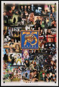 4z832 WARNER BROS: 75 YEARS ENTERTAINING THE WORLD 27x40 video poster '97 w/ all film genres!