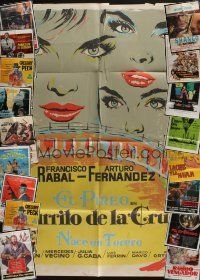 5a128 LOT OF 34 FOLDED SOUTH AMERICAN POSTERS '50s-70s great images from a variety of movies!