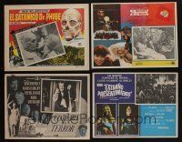 5a164 LOT OF 6 HORROR/SCI-FI MEXICAN LOBBY CARDS '50s-80s cool border artwork & inset photos!