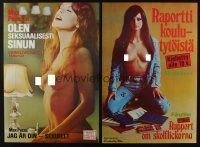5a258 LOT OF 47 UNFOLDED SEXPLOITATION FINNISH POSTERS '70s many images of sexy naked woman!