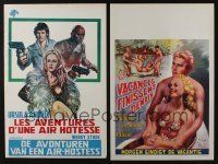 5a273 LOT OF 9 UNFOLDED BELGIAN POSTERS '50s-70s great different art from a variety of movies!