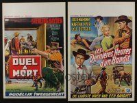 5a277 LOT OF 7 UNFOLDED WESTERN BELGIAN POSTERS '50s-60s different art from cowboy movies!