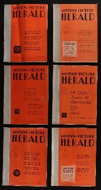 5a094 LOT OF 6 MOTION PICTURE HERALD 1940s MAGAZINES '40s filled with movie ads & information!