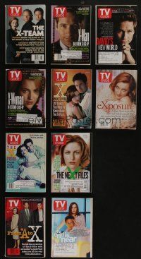 5a183 LOT OF 10 TV GUIDE X-FILES MAGAZINES '95-02 David Duchovny & Gillian Anderson!