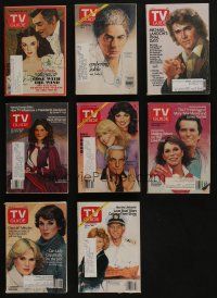 5a185 LOT OF 8 TV GUIDE RICHARD AMSEL COVER MAGAZINES '80s-90s Gone with the Wind & much more!