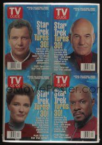 5a148 LOT OF 4 TV GUIDE STAR TREK MAGAZINES '90s the hit sci-fi television show turns 30!