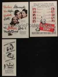 5a146 LOT OF 3 MAGAZINE ADS '40s Strange Love of Martha Ivers, Babe Ruth Story & Scandal in Paris!