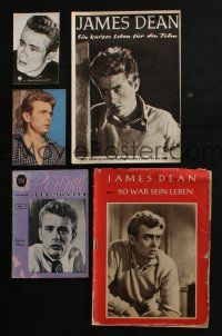 5a142 LOT OF 5 JAMES DEAN ITEMS '50s non-U.S. postcards & magazines about the movie legend!