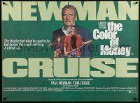 5b181 COLOR OF MONEY British quad '86 Robert Tanenbaum artwork of Paul Newman & Tom Cruise, pool!