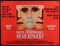 5b189 DEAD RINGERS British quad '89 Jeremy Irons & Genevieve Bujold, directed by David Cronenberg!