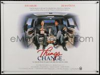 5b245 THINGS CHANGE British quad '88 great image of Joe Mantegna & Don Ameche in limousine!