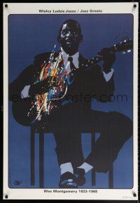 5b366 WES MONTGOMERY: JAZZ GREATS 27x39 Polish commercial poster '90 Swierzy art of musician!