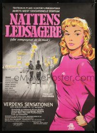 5b623 COMPANIONS OF THE NIGHT Danish '53 different art of sexiest Francoise Arnoul!