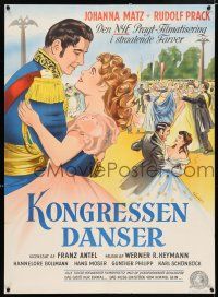 5b624 CONGRESS DANCES Danish '56 Franz Antel's Der Kongress tanzt, Wenzel art of Johanna Matz!