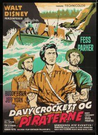 5b628 DAVY CROCKETT & THE RIVER PIRATES Danish '56 Walt Disney, Fess Parker & Buddy Ebsen!
