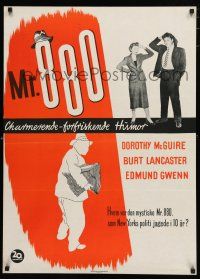 5b682 MISTER 880 Danish '52 cool different image of Burt Lancaster & Dorothy McGuire!