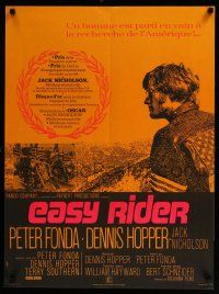 5b387 EASY RIDER French 23x31 R80s Peter Fonda, motorcycle biker classic directed by Dennis Hopper
