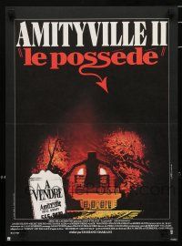 5b416 AMITYVILLE II French 15x21 '82 The Possession, cool Landi art of haunted house!