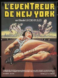 5b469 NEW YORK RIPPER French 16x21 '82 Lucio Fulci, cool art of killer & dead female victim!