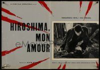 5b042 HIROSHIMA MON AMOUR Italian photobusta '59 Alain Resnais classic, Riva, Eiji Okada!