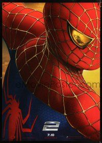 5b148 SPIDER-MAN 2 teaser Japanese 29x41 '04 Tobey Maguire in the title role w/ Doc Ock in eye!