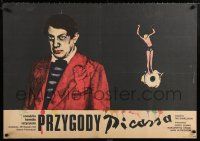 5b266 ADVENTURES OF PICASSO Polish 27x38 '79 Picassos aventyr, bizarre Andrzej Klimowski artwork!