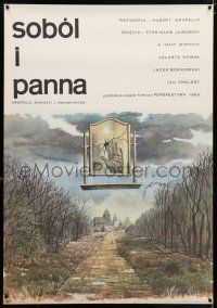 5b352 SOBOL I PANNA Polish 27x38 '83 cool Wainier art of desolate landscape, hand and mirror!