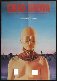 5b520 DREAM CITY Yugoslavian 19x27 '73 Johannes Schaaf's Traumstadt, topless girl in wacky shades!