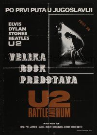 5b591 U2 RATTLE & HUM Yugoslavian 17x25 '88 David Howell Evans as Irish rocker The Edge!