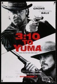 5c010 3:10 TO YUMA teaser 1sh '07 cowboys Russell Crowe & Christian Bale, cool design!
