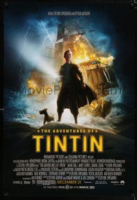 5c027 ADVENTURES OF TINTIN advance DS 1sh '11 Steven Spielberg's version of the Belgian comic!