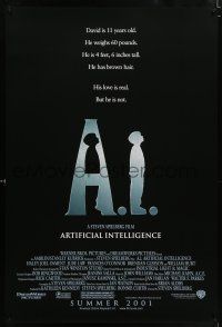 5c021 A.I. ARTIFICIAL INTELLIGENCE advance 1sh '01 Steven Spielberg, Haley Joel Osment, Jude Law