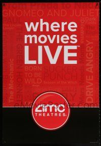 5c051 AMC THEATRES DS 1sh '10 where movies live, cool background filled with recent titles!